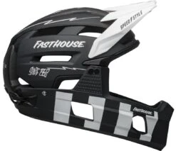 Bell Super Air R Spherical MIPS Downhill/BMX Race Helm- Mat Black/white Fasthouse -Fahrradausrüstungs Geschäft 210218022 Bell Super Air R Spherical fasthouse matte black white right