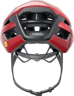 ABUS Powerdom Mips Rennradhelm - Blaze Red Shiny -Fahrradausrüstungs Geschäft 91965 POWERDOME MIPS BLAZE RED REAR CMYK