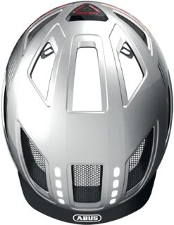 ABUS Hyban 2.0 LED Fahrradhelm - Signal Silver Shiny -Fahrradausrüstungs Geschäft ABUS Hyban 2 0 Led Fahrradhelm signal silver shiny 4
