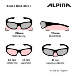 Alpina Flexxy Cool Kids I - Blue Lime Gloss -Fahrradausrüstungs Geschäft Alpina Flexxy Cool Kid 1 Kindersonnenbrill z abmessungen