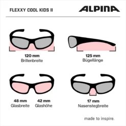 Alpina Flexxy Cool Kids II - Turquoise Gloss -Fahrradausrüstungs Geschäft Alpina Flexxy Cool Kid 2 Kindersonnenbrille z abmessungen