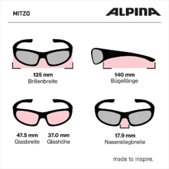 Alpina Mitzo Kinder-Sonnenbrille - Neon Yellow Matt -Fahrradausrüstungs Geschäft Alpina Mitzo Kindersonnenbrille black 5