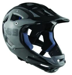 CASCO MTBE Fullface Downhill-Helm - Schwarz-Carbon Olive -Fahrradausrüstungs Geschäft CASCO MTBE FullFace Black Carbon Shiny persp cmyk 300dpi 04 1453