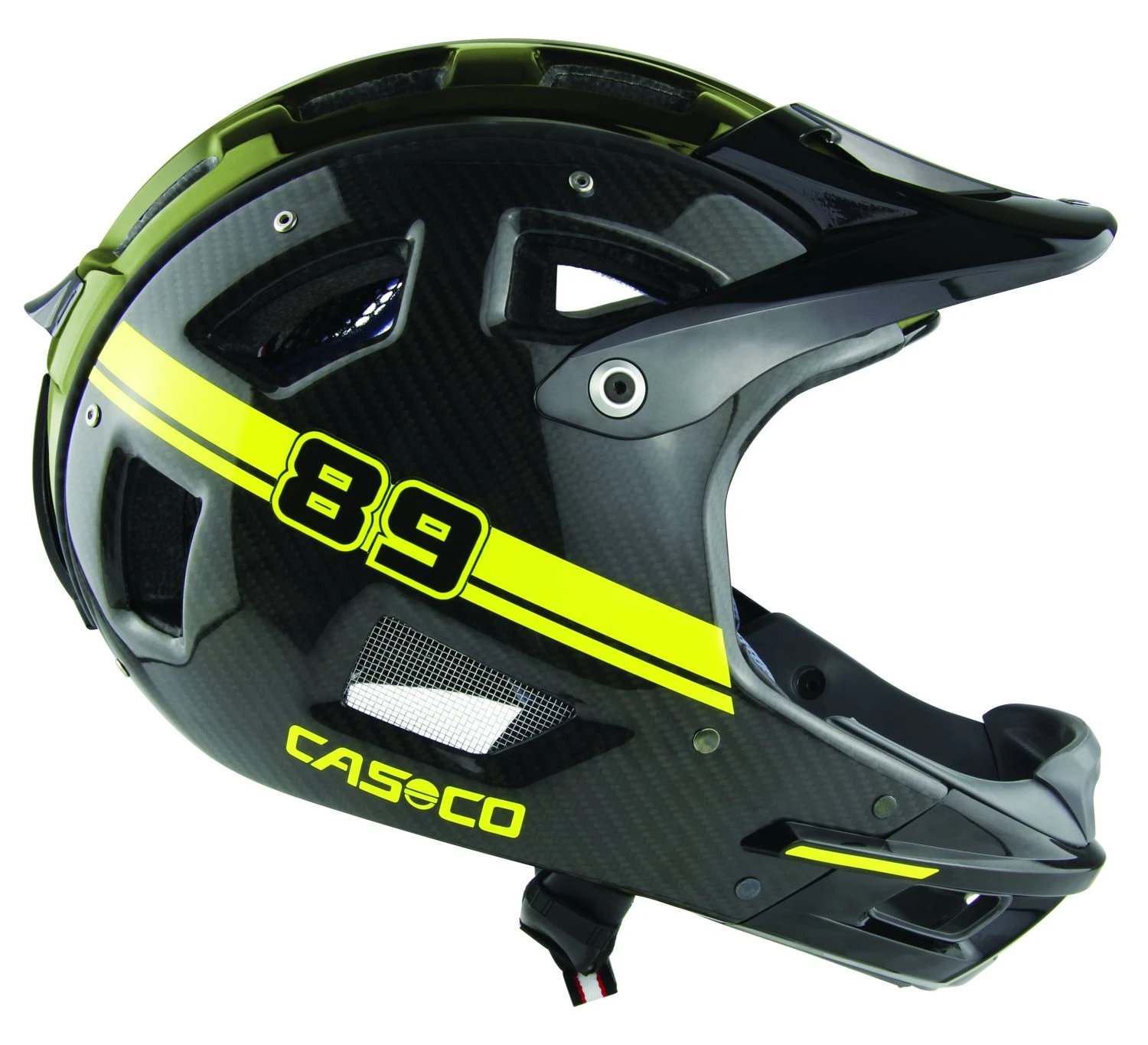CASCO MTBE Fullface Downhill-Helm - Schwarz-Carbon Neon 1 CASCO MTBE Fullface Downhill-Helm - Schwarz-Carbon Neon