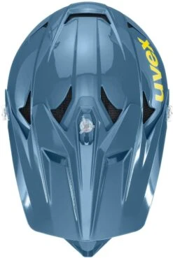 Uvex HLMT 10 Bike Full Face Helm - Blue Fire -Fahrradausrüstungs Geschäft uvex hlmt 10 bike donwhill mtb bmx helm 4 ansicht von oben draufsicht