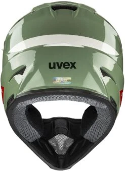 Uvex HLMT 10 Bike Full Face Helm - Moos Green-sand -Fahrradausrüstungs Geschäft uvex hlmt 10 bike dowmhill bmx helm moos sand mat 3