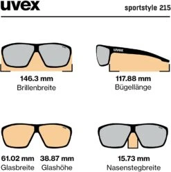 Uvex Sportstyle 215 Sportbrille Black Mat Green -Fahrradausrüstungs Geschäft uvex sportstyle 215 sportbrille fahrradbrille grey silver 6