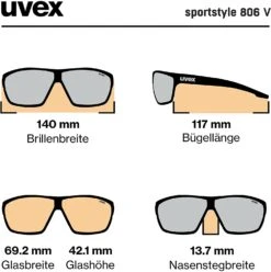 Uvex Sportstyle 806 V Vario Sportbrille - White -Fahrradausrüstungs Geschäft uvex sportstyle 806 V selbsttoenende Sportbrille Vollrahmen black mat 6