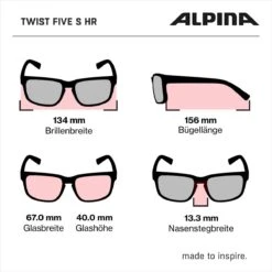 Alpina Twist Five S HR V Sportbrille - Black-matt -Fahrradausrüstungs Geschäft z Alpina Twist Five S HR V Sportbrille small zz Abmessungen